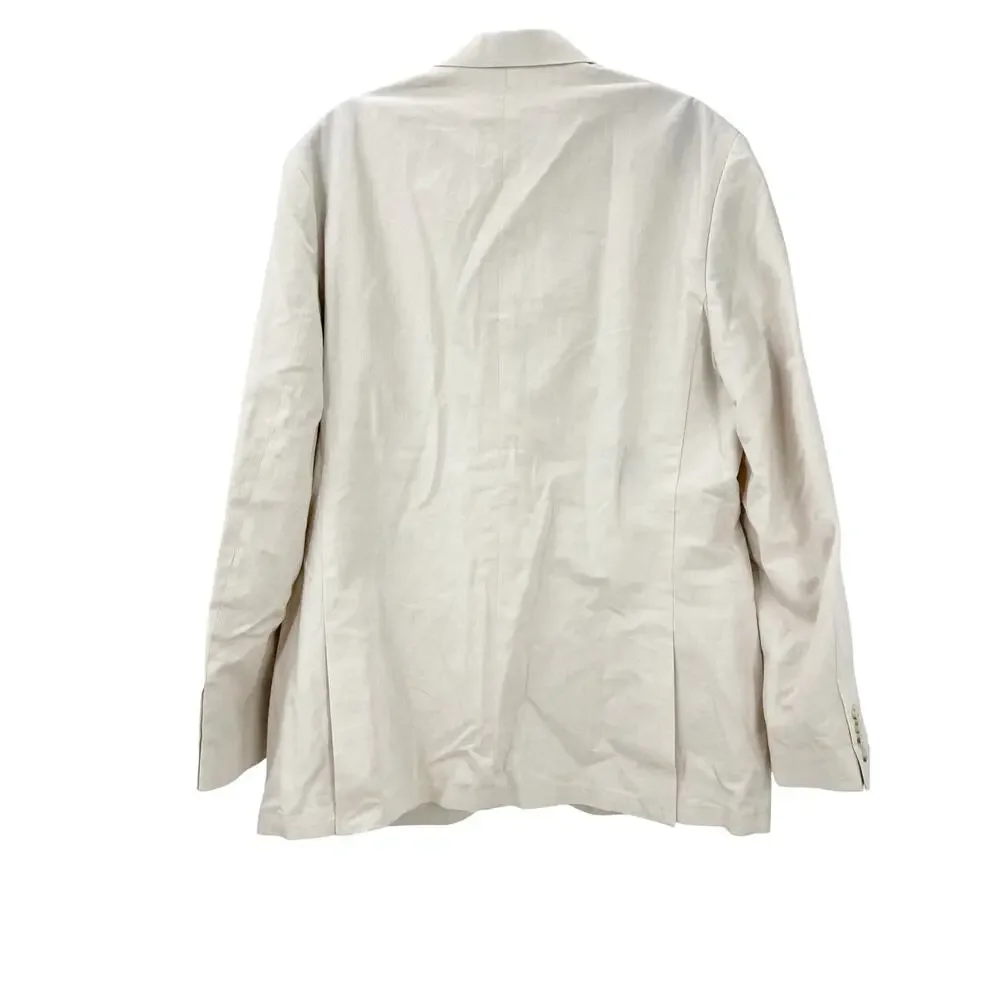 J. Crew Ludlow Slim-Fit Suit Jacket Cream Irish Cotton-Linen Blend Size 44 NWT